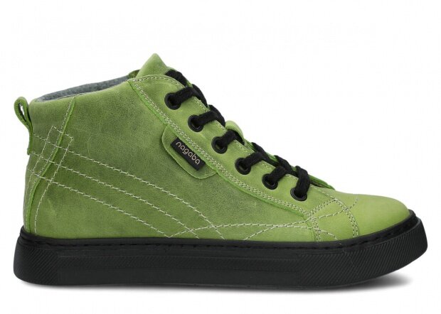 Kotníkové boty NAGABA 252 pistácie crazy kožené