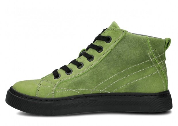 Kotníkové boty NAGABA 252 pistácie crazy kožené