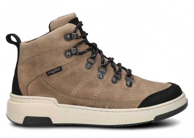 PÁNSKÁ OBUV MODEL 442 BÉŽOVÁ CRAZY + FLEECE - VELIKOST 37