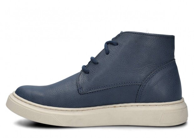 STŘEVÍCE PRO MLÁDEŽ MODEL 050 TMAVĚ MODRÁ MRAK KOŽENÉ + SÍŤKA - VELIKOST 37