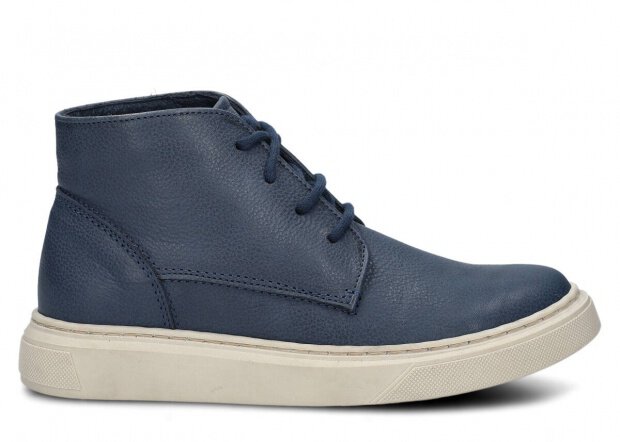 STŘEVÍCE PRO MLÁDEŽ MODEL 050 TMAVĚ MODRÁ MRAK KOŽENÉ + SÍŤKA - VELIKOST 37