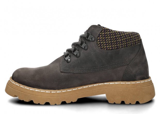 DÁMSKÉ KOTNÍKOVÉ BOTY NAGABA 320 GRAFITOVÁ CRAZY KOŽENÉ + FLEECE - VELIKOST 38