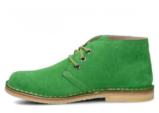 Kotníkové boty NAGABA 082 zelená tráva velur kožené