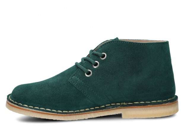 Kotníkové boty NAGABA 082 smaragdová velur kožené