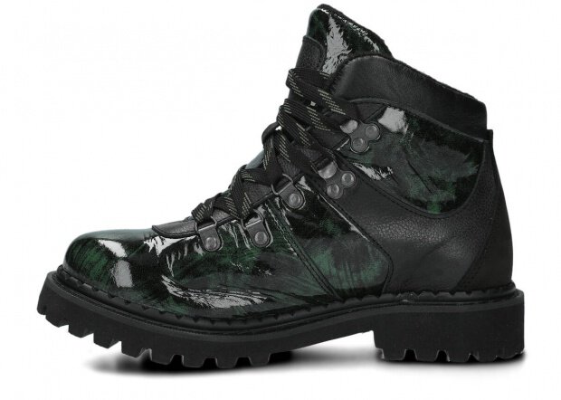 KOTNÍKOVÉ BOTY NAGABA 621 ZELENÁ LAKIER + FLEECE - VELIKOST 39