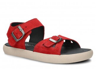Mládež sandály NAGABA 027 červená velur kožené