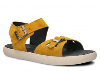 Mládež sandály NAGABA 027 žlutá velur kožené