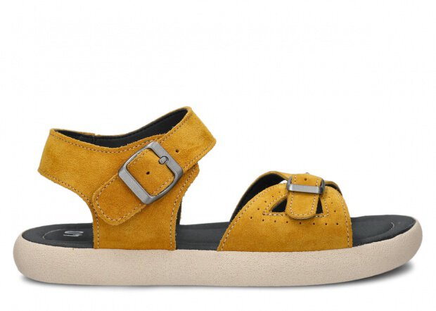 Mládež sandály NAGABA 027 žlutá velur kožené