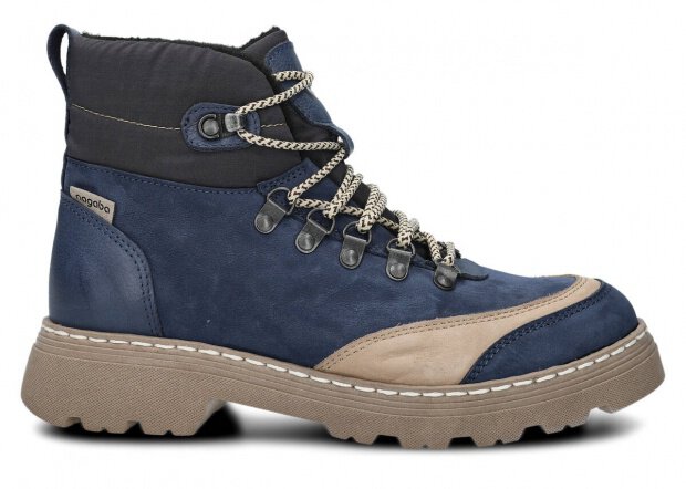 KOTNÍKOVÉ TREKOVÉ BOTY NAGABA 2851 TMAVĚ MODRÁ SAMUEL KOŽENÉ + FLEECE - 38