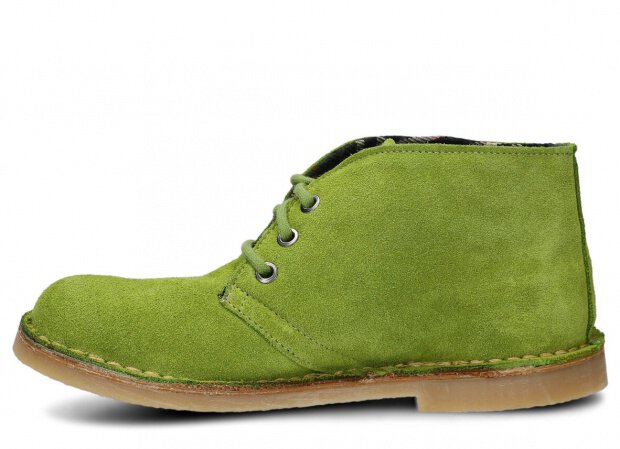 Kotníkové boty NAGABA 082 j. zelená velur kožené
