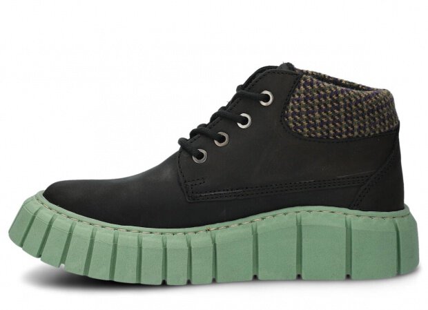 DÁMSKÉ KOTNÍKOVÉ BOTY NAGABA 320 ČERNÁ  CRAZY KOŽENÉ + FLEECE - VELIKOST 37