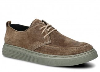 Pánské polobotky NAGABA 473 olivová velur wax kožené