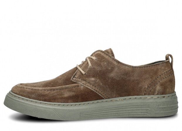 Pánské polobotky NAGABA 473 olivová velur wax kožené