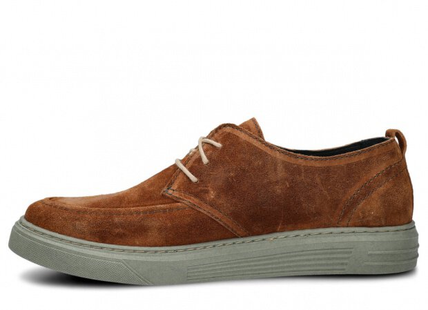 Pánské polobotky NAGABA 473 rudá velur wax kožené