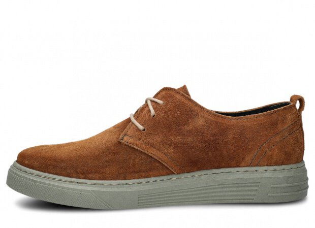 Pánské polobotky NAGABA 474 rudá velur wax kožené