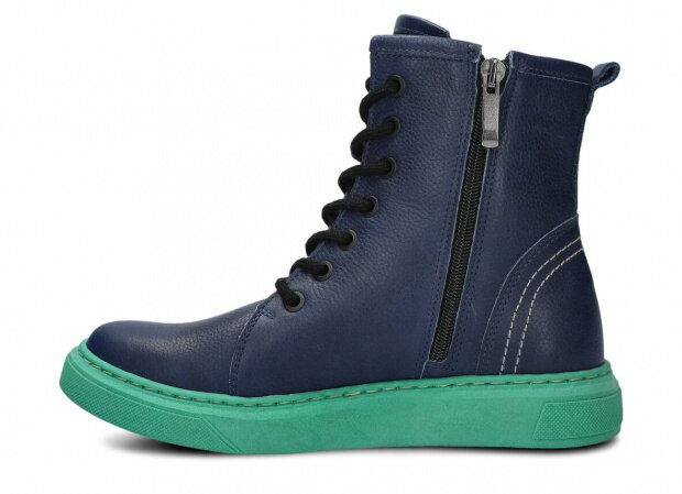 DÁMSKÉ KOTNÍKOVÉ BOTY NAGABA 617 TMAVĚ MODRÁ MRAK KOŽENÉ + FLEECE - VELIKOST 37