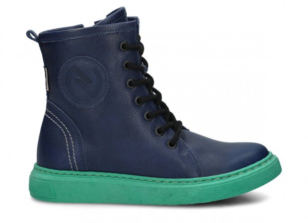 DÁMSKÉ KOTNÍKOVÉ BOTY NAGABA 617 TMAVĚ MODRÁ MRAK KOŽENÉ + FLEECE - VELIKOST 37