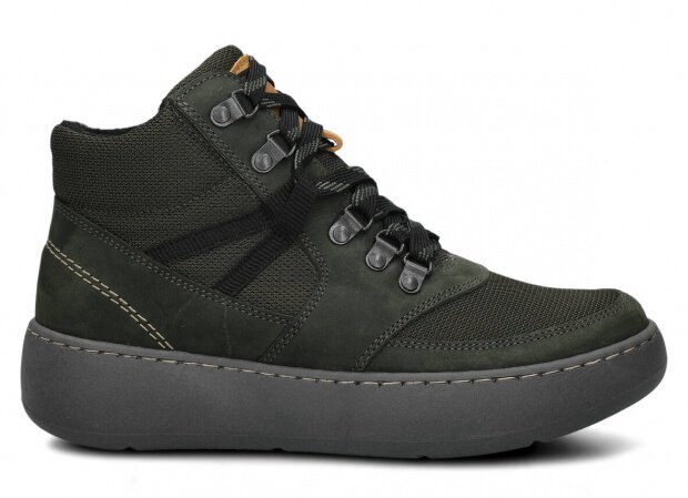 KOTNÍKOVÉ TREKOVÉ BOTY NAGABA 072 KHAKI CRAZY KOŽENÉ + FLEECE - 37