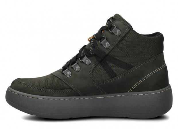 KOTNÍKOVÉ TREKOVÉ BOTY NAGABA 072 KHAKI CRAZY KOŽENÉ + FLEECE - 37