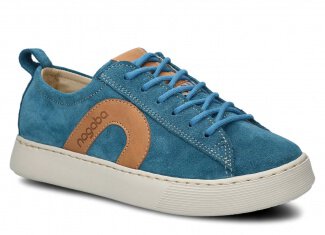 Polobotky NAGABA 611 jeans velur kožené