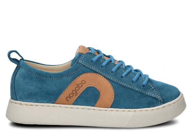 Polobotky NAGABA 611 jeans velur kožené