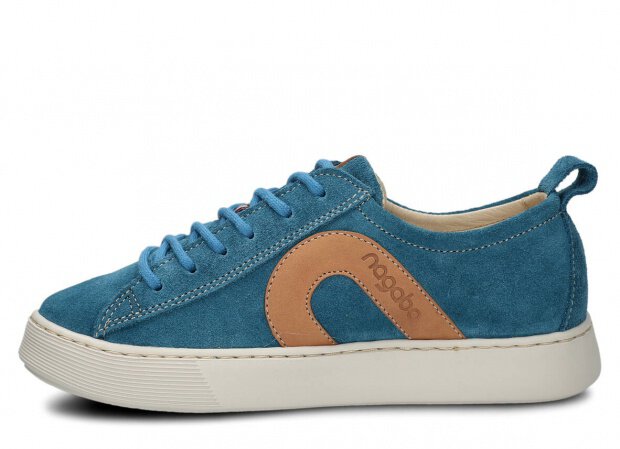 Polobotky NAGABA 611 jeans velur kožené