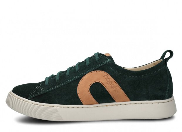 Polobotky NAGABA 611 smaragdová velur kožené