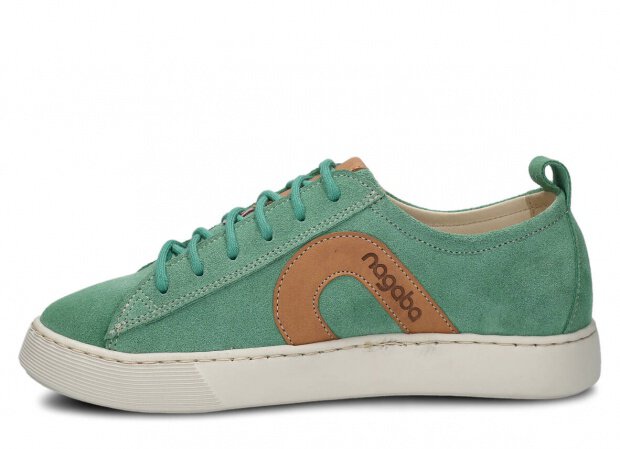 Polobotky NAGABA 611 mátová velur kožené