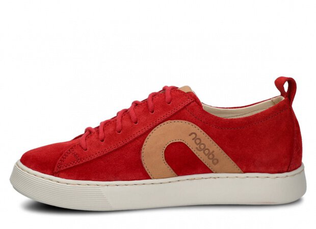 Polobotky NAGABA 611 červená velur kožené