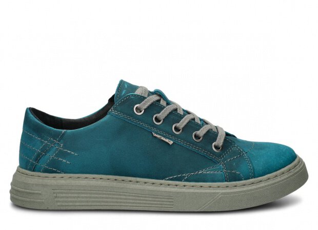 Pánské polobotky NAGABA 412 tyrkysová crazy kožené