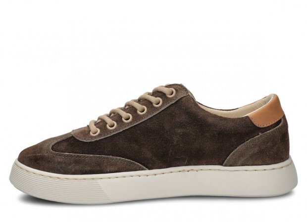 Polobotky NAGABA 612 hnědá velur wax kožené