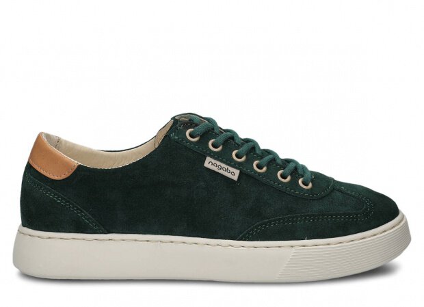 Polobotky NAGABA 612 smaragdová velur kožené