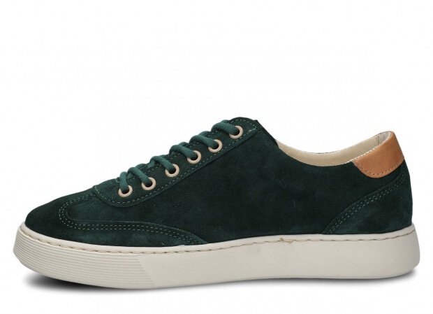 Polobotky NAGABA 612 smaragdová velur kožené