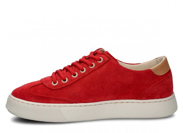 Polobotky NAGABA 612 červená velur kožené