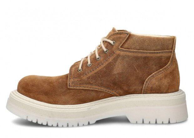 Dámské kotníkové boty EVENEMENT EV079 rudá velur wax kožené