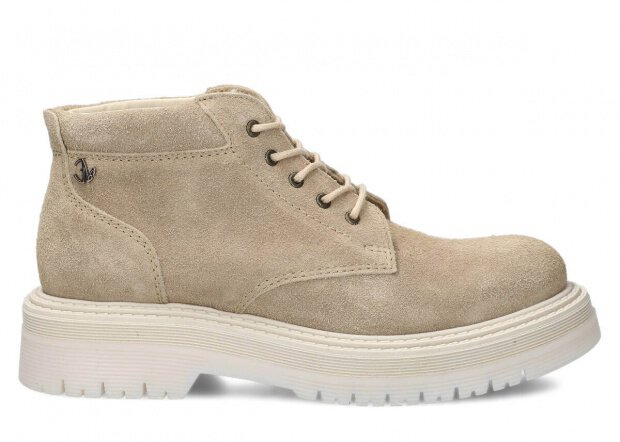 Dámské kotníkové boty EVENEMENT EV079 béžová velur wax kožené
