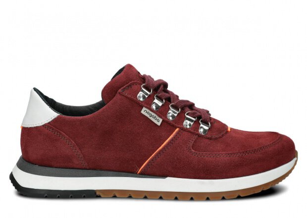 Pánské polobotky NAGABA 460 bordó velur kožené