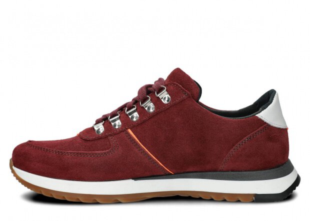 Pánské polobotky NAGABA 460 bordó velur kožené