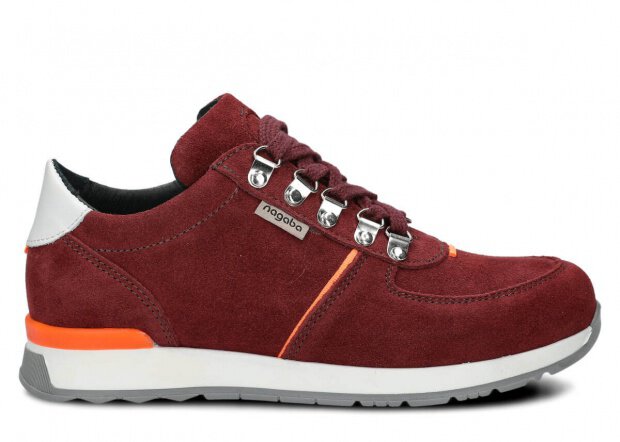 Polobotky NAGABA 313 bordó velur kožené