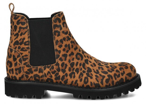 Dámské kotníkové boty NAGABA 620 rudá lampart kožené