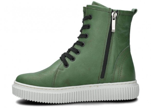 Kotníkové boty NAGABA 3931 zelená mrak kožené