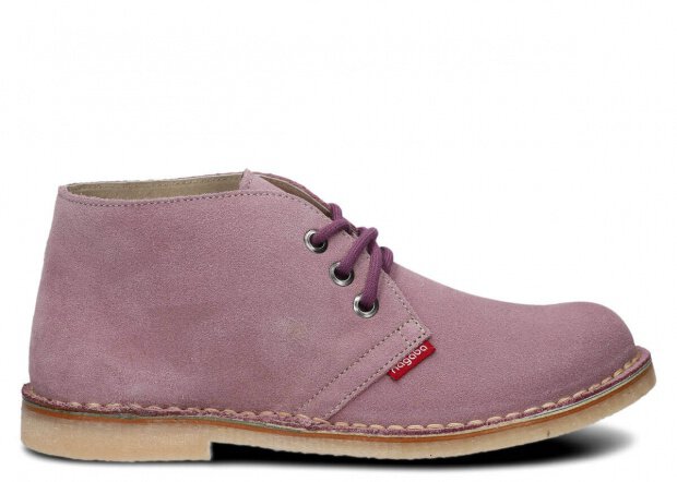 Kotníkové boty NAGABA 082  světle růžová velur kožené