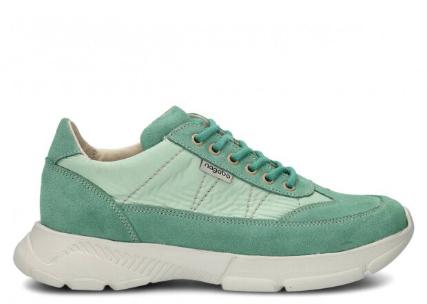 Polobotky NAGABA 614 mátová velur kožené
