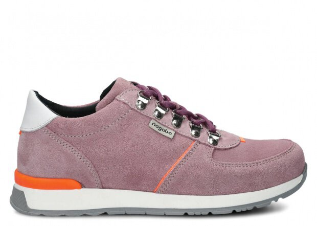 Polobotky NAGABA 313 světle růžová velur kožené