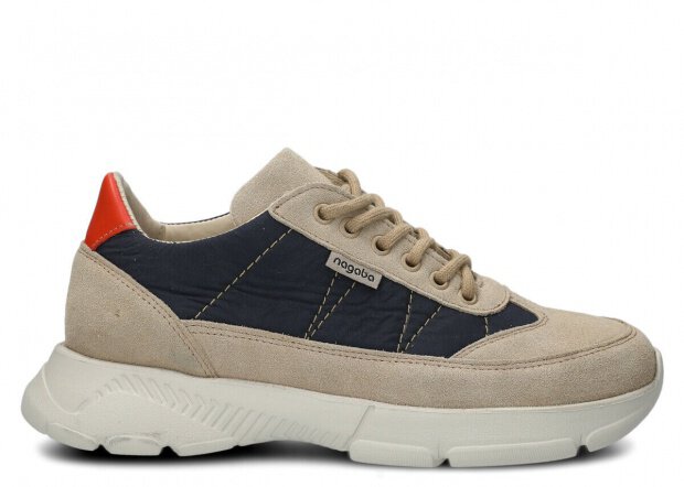 Polobotky NAGABA 614 béžová velur kožené