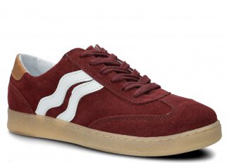 Polobotky NAGABA 129 bordó velur kožené