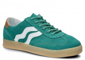 Polobotky NAGABA 129 akvamarín velur kožené