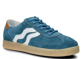 Polobotky NAGABA 129 jeans velur kožené