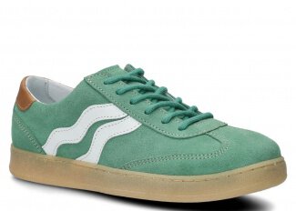 Polobotky NAGABA 129 mátová velur kožené