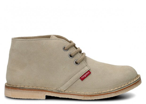 Kotníkové boty NAGABA 082  kámen velur kožené